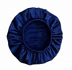Double Lined Silky Sleep Caps With Wide Edge Band (navy)